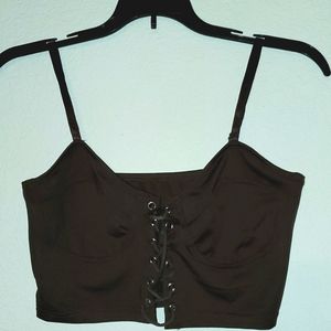 Lace bustier crop top